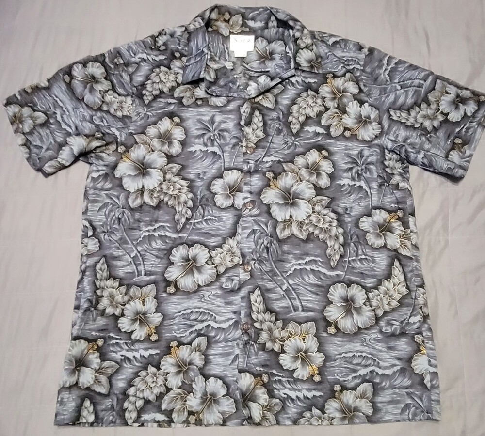 Naniloa Shirt Mens 2XL Floral Hawaiian Aloha Made In Hawaii Button Up